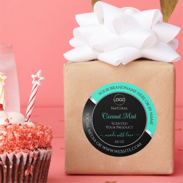 Turquoise Black Wavy Silver avec Étiquettes de pro (Fête)