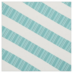 Turquoise Blanc Diagonal Moderne Tissu
