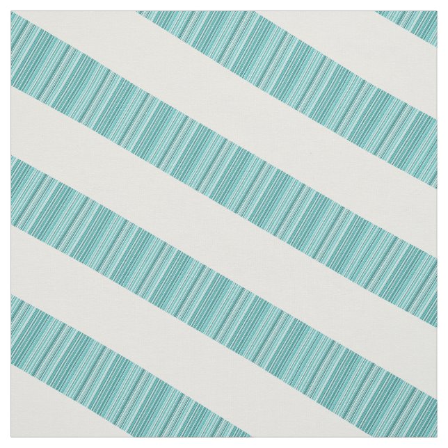 Turquoise Blanc Diagonal Moderne Tissu (Échantillon)