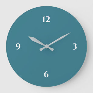 Turquoise & Blanc Minimaliste Grande horloge