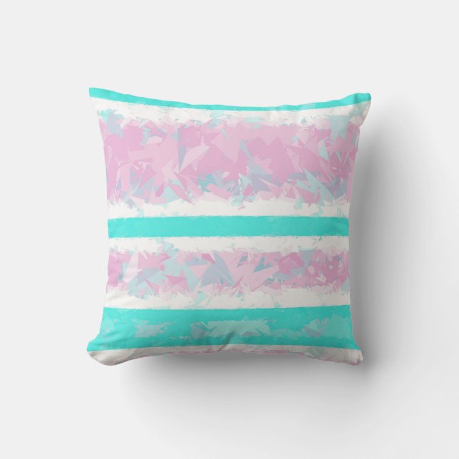 Turquoise, Blanche, Rose Coussin (Recto)