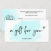 Turquoise bleu aquarelle coeur logo cadeau