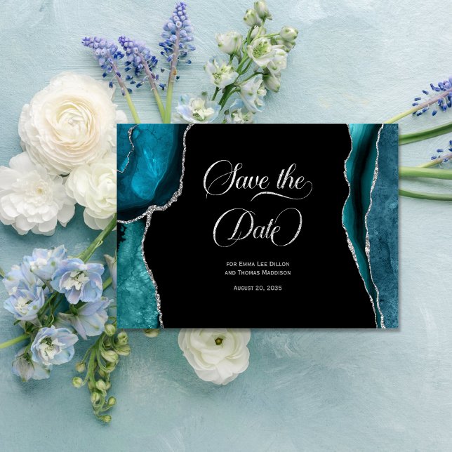 Turquoise Bleu Argent Faux Parties scintillant Aga (Créateur téléchargé)