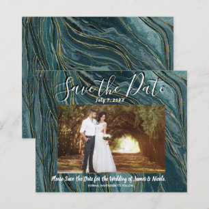 Turquoise Bleu Canard Or Photo Mariage Épargnez la