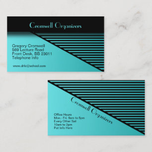 Turquoise bleu Carte de visite contemporain