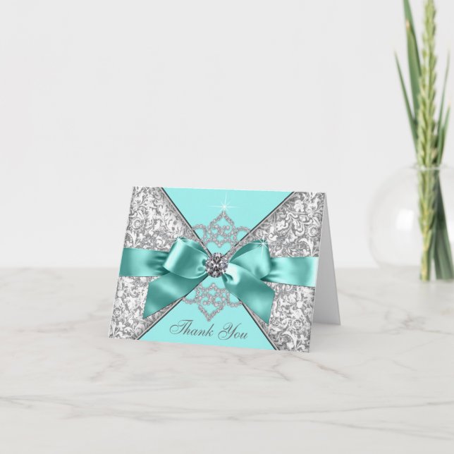 Turquoise Bleu Diamant Arc Merci (Devant)