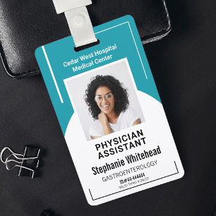 Turquoise Bleu Hôpital Médicale - Badge d'identi