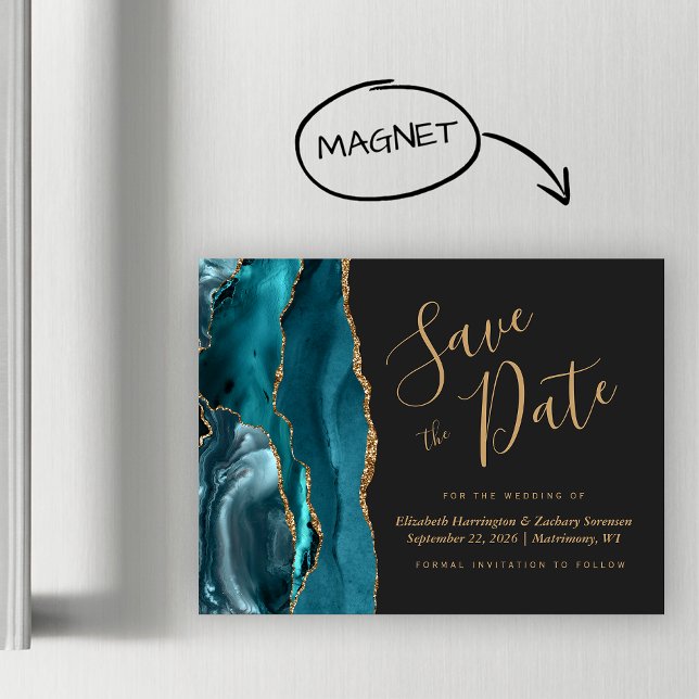 Turquoise Bleu Or Agate noir Magnétique Enregistre (Créateur téléchargé)