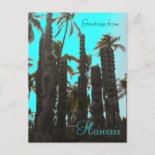 Turquoise bleu tiki thème accueil carte postale