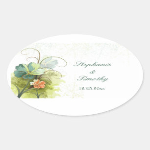 Turquoise bleu vert + autocollants de mariage flor