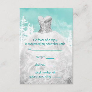 Turquoise bleue flocons de neige Quinceanera RSVP