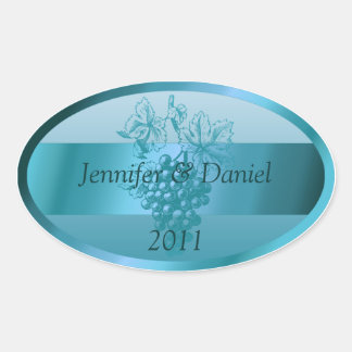 Turquoise Blue Custom Wine Étiquettes