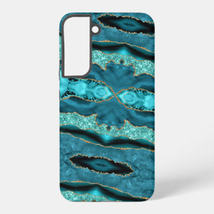 Turquoise Blue Gold Turquoise Samsung Galaxy Coque