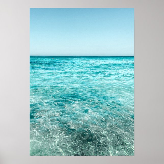 Turquoise Blue Ocean Photography Poster (Devant)