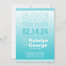 Turquoise Blue Ombre Enregistrer la carte Date