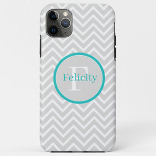 Turquoise Chevron Monogram Coque-Mate coque iphone