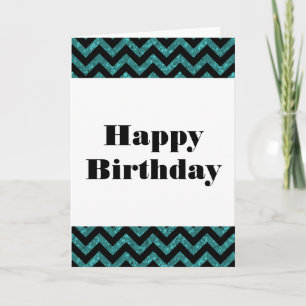 Turquoise Chevron Parties scintillant Bonne carte 