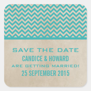 Turquoise Chic Chevron Enregistrer les stickers Da