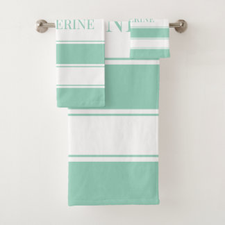 Turquoise clair et blanc rayé