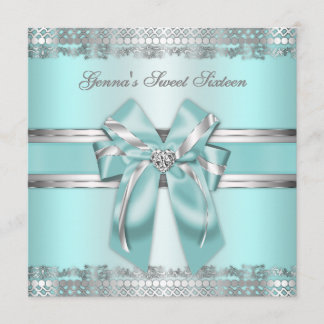 Turquoise classique et Invitation d'argent