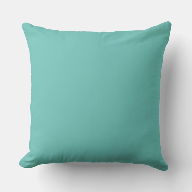 Turquoise coussin bleu Turquoise bleu vert uni (Recto)
