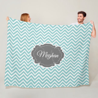 Turquoise couverture en polaire personnalisée Chev