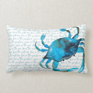 Turquoise de crabe de plage et Coussin de lombaire