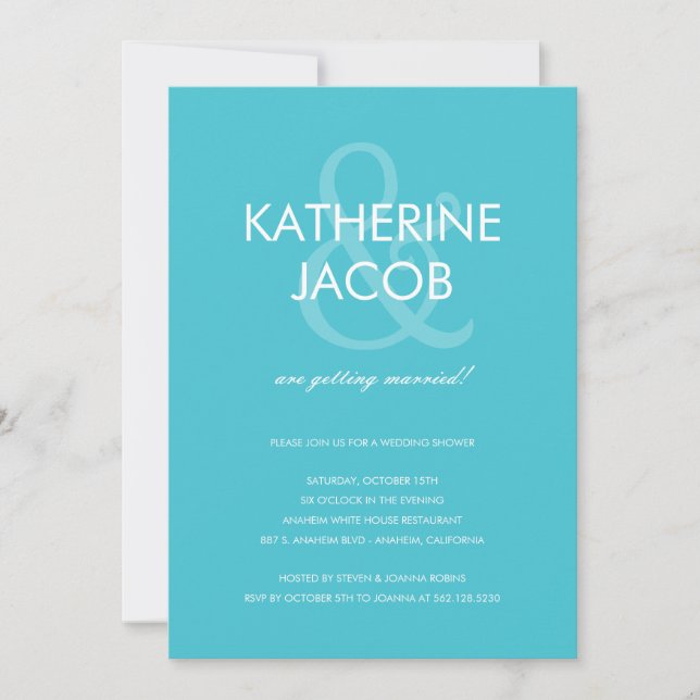 Turquoise des Invitations Wedding showers d'Ampers (Devant)