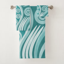 Turquoise d'été, fronde de fougère abstraite