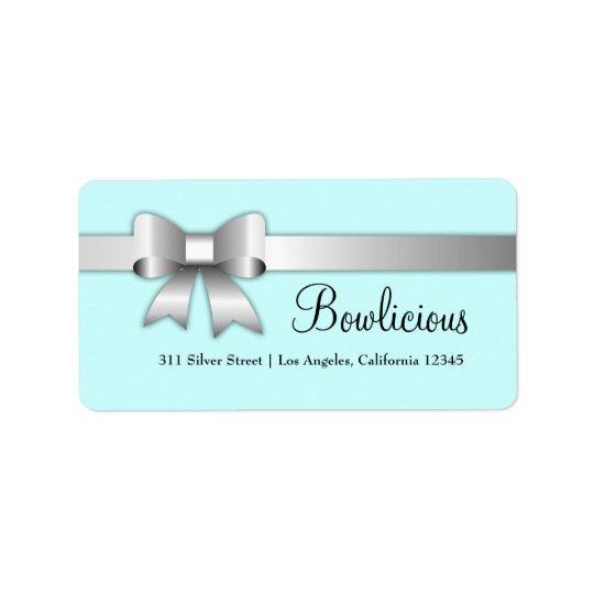 turquoise d'étiquette de l'argent 311-Bow-Licious Étiquette D'adresse