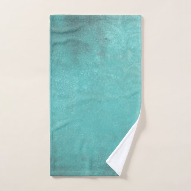 Turquoise d'impression Vintage rustique | Serviett (Serviette à main)