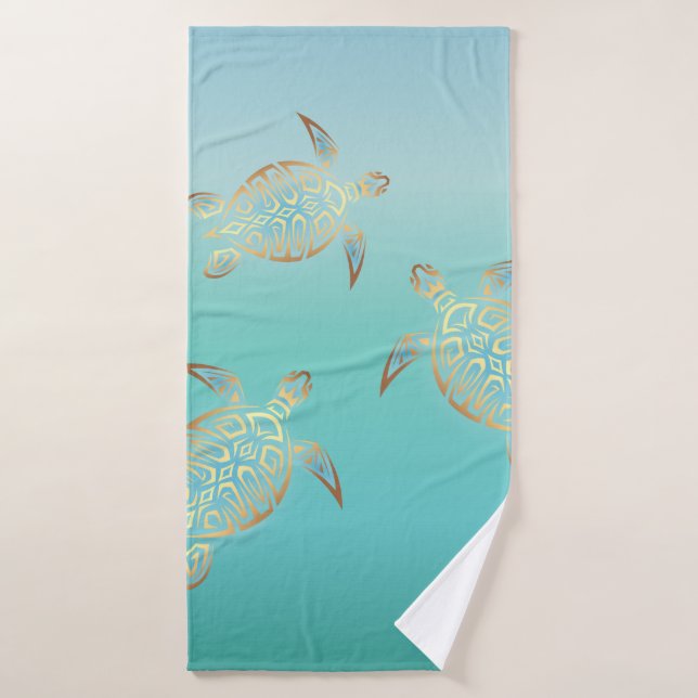 Turquoise d'or (Serviette de bain)