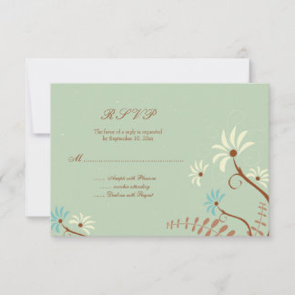 Turquoise doux chic + crème floral mariage réponse