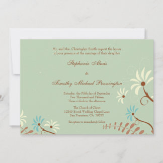Turquoise doux chic + faire-part de mariage fleuri