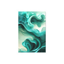 Turquoise Dreamscape - Impression de toile Abstrai