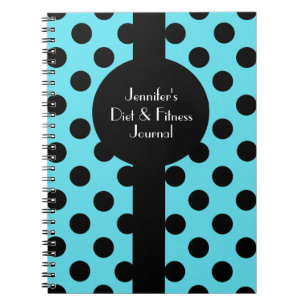 Turquoise élégante et journal noir de coutume de
