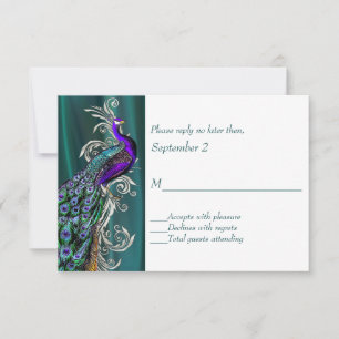 Turquoise et blanc avec carte RSVP pour mariage av
