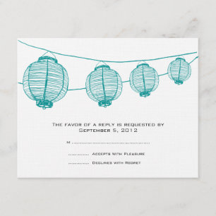 Turquoise et blanc Faire-part de mariage RSVP
