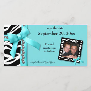 Turquoise Et Blanc Zebra Gems Enregistrer La Carte