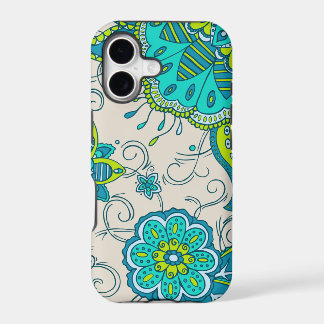 Turquoise et floral lime
