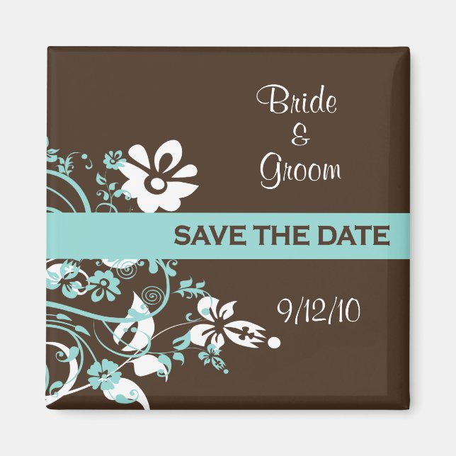 Turquoise et Magnet Réservez la date Brown (Devant)