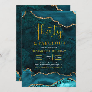 Turquoise et or Agate 30e et Fabulous Invitation