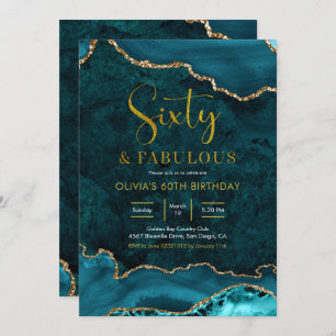 Turquoise et or Agate 60e et Fabulous Invitation