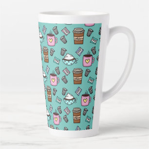 Turquoise et rose mignonne tasse de café