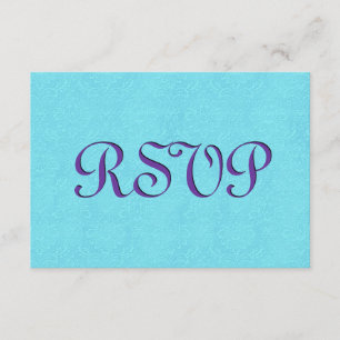 Turquoise et violet RSVP Vintage Mariage damassé