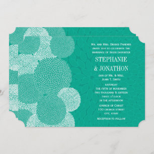 Turquoise Floral Chrysanthemum Invitations de mari