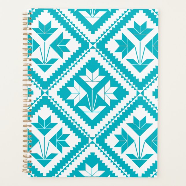 Turquoise Floral Quilt Planner (Devant)