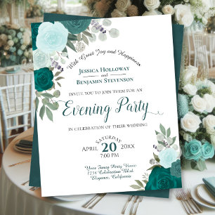 Turquoise Floral Soirée Budget Party Mariage Invit