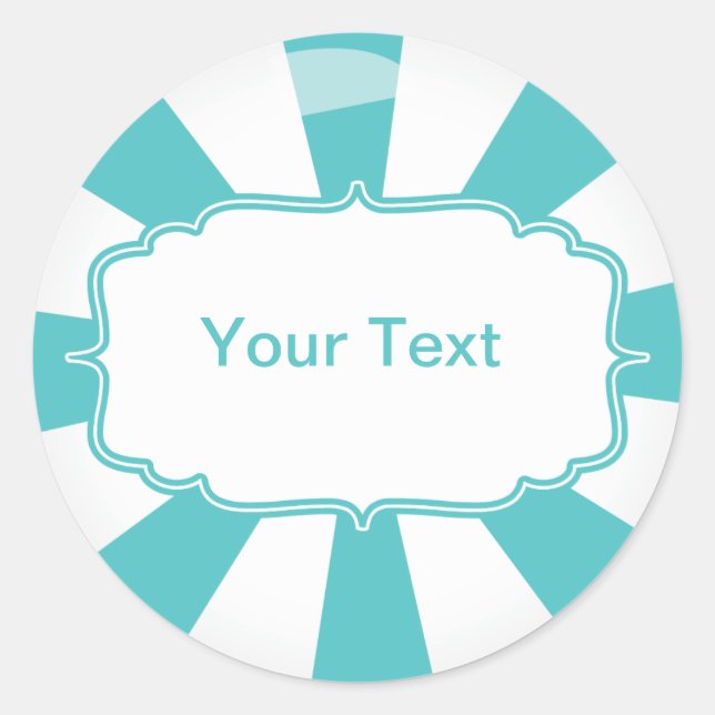 Turquoise Géant sucré sucré étiquette buffet (Devant)