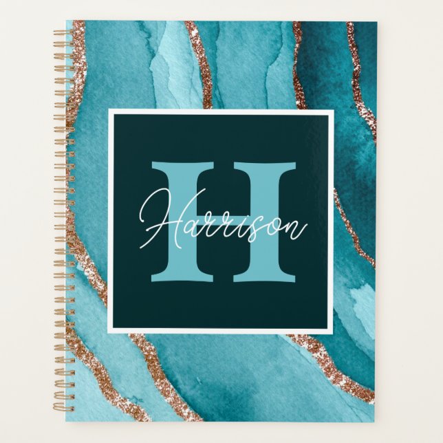 Turquoise &Gold Parties scintillant Alcool Encre M (Devant)